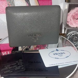 Prada Bifold Compact Wallet with COA Card